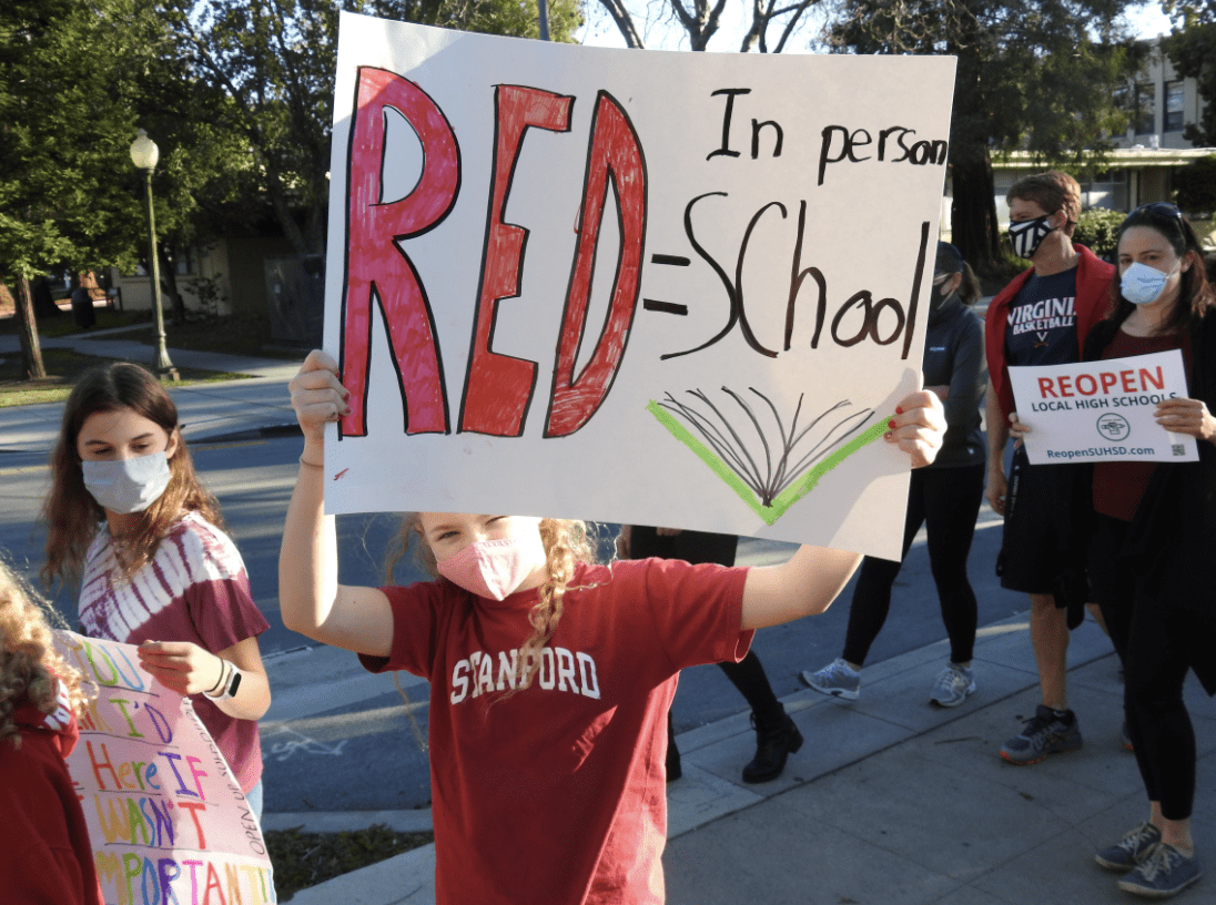 Protesters Rally To Re-open SUHSD Schools